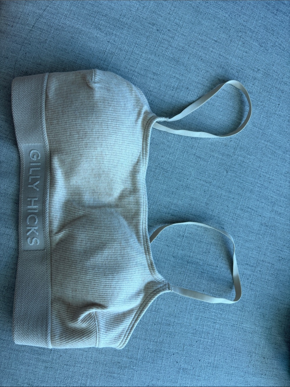 Gilly Hicks Light Cream Ribbed Bralette